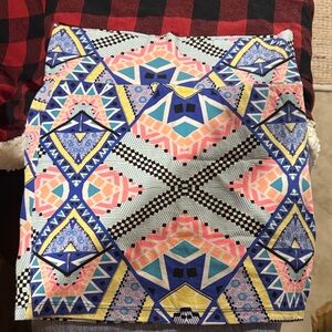 Charlotte Russe Multicolor Geometric Mini Skirt